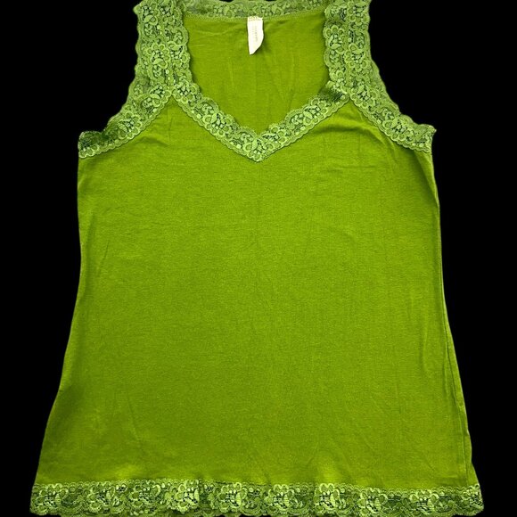 Necessitees Green Lace Tank Top - Picture 1 of 6